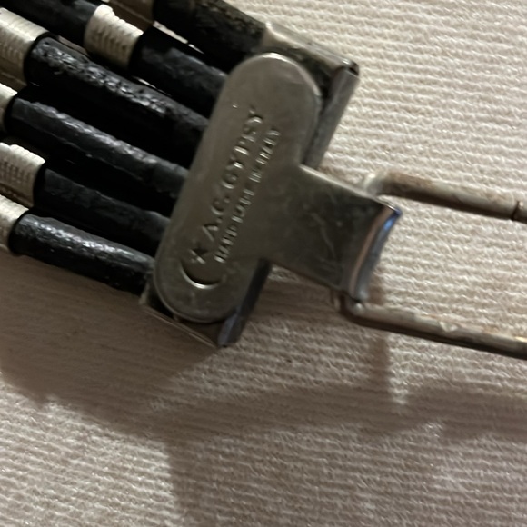 Vintage A.C. Gypsy lapis with corded silver tone beaded statement belt - Picture 11 of 15